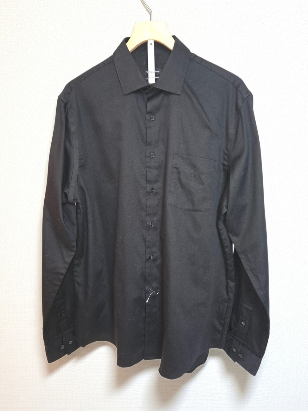 Van Heusen Men's Chic Black Button Down Shirt With Point Collar Mens Size L